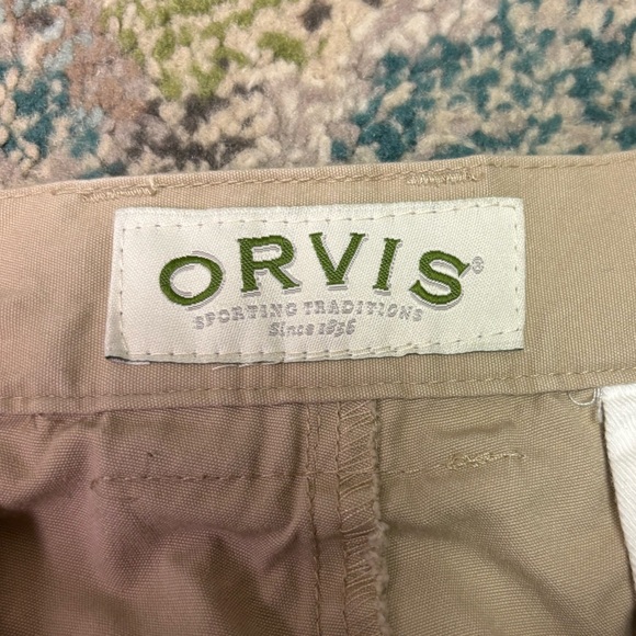 Orvis Cargo Pants Mens Beige Tan Utility Pockets Safari Fishing Gorpcore Size 40 - Picture 4 of 12